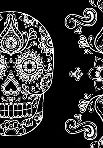 Designer Teppich Schwarz Weiß Kunstvoll Modern Totenkopf Motiv – Teppich-Home, Maße:160×230 cm - 4
