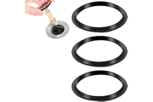 JORMFTTE 3 Pcs O-Rings Seal Rubber, Bath Plug Seal, Sink Waste Basin Click Plug Clear Rubber Rubber Seal, Sealing Gasket For Push-Type Pop Up Sink Drain Plug Metal Basin Plugs, Black (34/37mm)