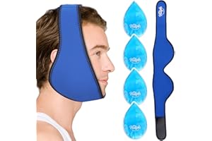 Hilph Poche de Glace en Gel Visage, Ajustable Compresse Froide pour L'extraction des Dents de Sagesse, Chirurgie Dentaire et Faciale, Soulager la Douleur