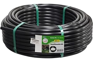 Jardibric - Tuyau Goutte à Goutte Non Incorporé Non Percé - Couronne PE Noir Ø13x16 mm - 50m - Pour un Arrosage Précis et Économique