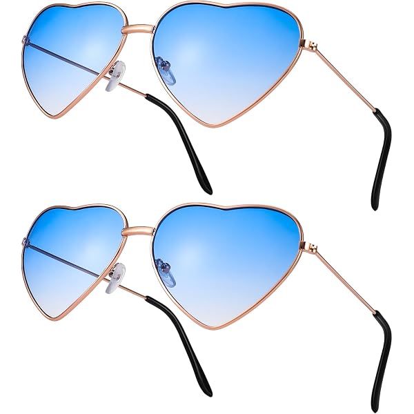 Produktbild von FUGLUS 2 Paare Hippie Herzförmige Brille,Transparente