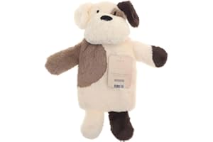 E&A DISTRIBUTION LIMITED Hot Water Bottle with Cover 1 Litre - Fluffy Faux Fur Fleece Cover Durable Winter Warm - Natural Rubber- Adults and Kids Cute Animal Fleece Novelty Plush Hot Water Bag Cosy Gifts (Puppy)