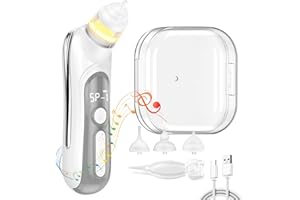 Hovineumoo Aspiratore Nasale Neonato Elettrico, Pulizia Naso Bambini Ricaricabile USB con 5 Livelli di Aspirazione e 3 Punte in Silicone, Doccia Nasale Bambini con Musica e Leggera Funzione