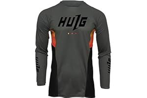 HULG Męski rower, męska koszulka z długim rękawem MTB, koszulka kolarska męska koszulka do roweru górskiego motocrossowego długa koszulka MTB odzież rowerowa