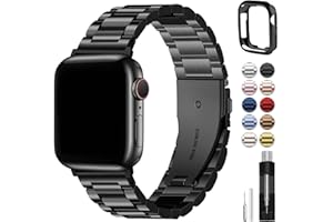 Fullmosa Metalowy pasek kompatybilny z zegarkiem Apple Watch 42 mm, 41 mm, 40 mm, 38 mm, 44 mm, 45 m, 46 mm, 49 mm, zapasowy pasek ze stali nierdzewnej, kompatybilny z iWatch serii 10, 9, 8, 7, 6, SE,