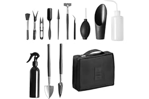 DUOJIN Mini-Gartenwerkzeug, Bonsai Werkzeug Set, 13 Stück Gartenwerkzeug Set, Pflanzen Werkzeug Set mit Aufbewahrungstasche, Mini Gartengeräte Set für Zimmerpflanzen und Professionelle Bonsaizucht