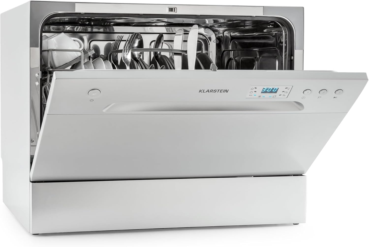 Klarstein Table Top Dishwasher, 6 Place Setting Mini Dishwasher, Quiet Operation Countertop Dishwasher w/ 6 Washing Programs, Compact Tabletop Dishwasher, Easy To Install Homes/Office Small Dishwasher