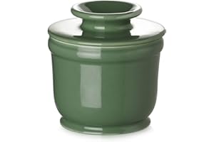 DOWAN Porcelanowy Pojemnik na Masło z Linią Wodną i Pokrywką - Francuski Maselnik do Miękkiego Świeżego Masła