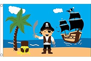 AZ FLAG - Flagge Pirat Schatz-Strand - 90x60 cm - piraten Fahne 100% Polyester mit Messing-Ösen - UV-beständig - Vives Farben - 50g