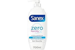SANEX - Pompe Gel douche Zéro Family Pompe - Pour toute la famille - sans savon - 700ml