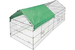 Bakaji Ogrodzenie dla zwierząt klatka dla królików królik kurnik świnki morskie dla małych zwierząt na zewnątrz ręcznik ochrona przed słońcem materiał stalowy rozmiar 180 x 75