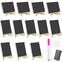 24 Mini Lavagne Con Cancellino - Lavagnette Legno Per Prezzi, Segnaposto, Eventi - 9.9x7.4cm - Foto 2