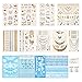 Price comparison product image 17 Sheets Temporary Tattoos for Women Hen Party Tattoos Metallic Tattoos Bribe Team Gold Temporary Tattoos Stickers Kit Tattoo Stickers for Wedding Fake Tattoos Fashion Body Art Stickers Decoration Tattoo Stickers 180+ Individual Pieces with 10 Packs of Remove Wipe