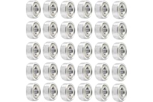 Saipor 30Pcs 693ZZ Ball Bearings, High Speed Silent Small Bearing Deep Groove Double Shield Bearing Miniature Carbon Steel Bearings (3mm x 8mm x 4 mm)