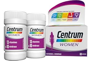 Centrum Women multivitamines femme, 13 Vitamines et 10 Minéraux, Compléments Alimentaires pour Femmes, Lot de 2x30 Comprimés