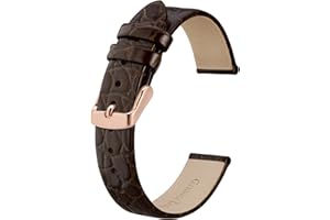 BISONSTRAP Bracelets de Montre en Cuir, Bandes de Remplacement Souples avec Boucle Polie, 10mm 12mm 14mm 16mm 18mm 19mm 20mm