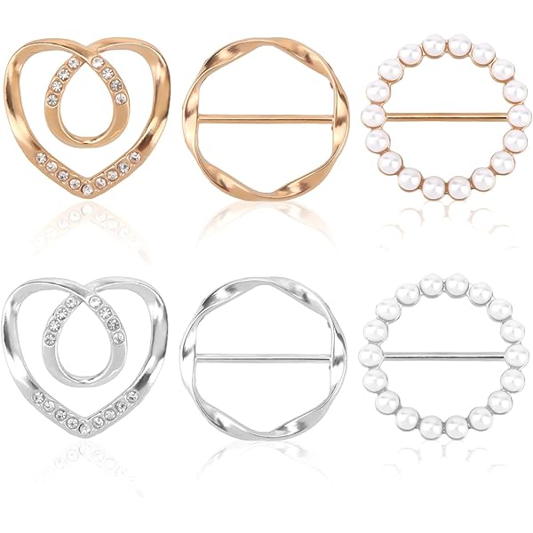 Lot De 4 Anneaux Pour Foulard 4 Styles Pinces Pour Chemise En Alliage Doré Pour Nœuds Décorations De T-shirts Et Fixations D'ourlets