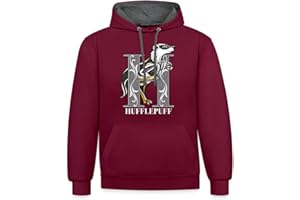 Spreadshirt Harry Potter Hufflepuff Monochrome Unisex Contrast Hoodie