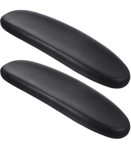 ALUCSET Armlehnen-Auflagen Für Bürostühle – Ergonomisch, Verstellbar, Einfach Montiert (25,4 Cm X 10,2 Cm, 2 Stück, Schwarz)