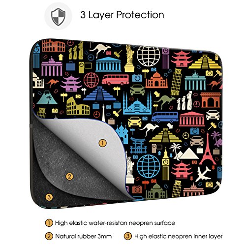 Sidorenko Designer Laptophülle für Laptops mit einer Bildschirmdiagonale von 35,8 cm ( 14-14,2 Zoll ) neopren max. Geräteabmessungen 35,5 cm x 25 cm - 2