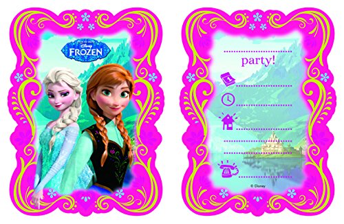 6 Einladungen mit Umschläge von Disneys Frozen Eiskönigin völlig unverfroren