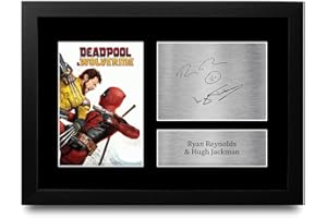 HWC Trading FR A4 Deadpool & Wolverine Reynolds & Jackman Gifts Printed Signed Autograph Picture for Movie Memorabilia Fans - A4 Framed