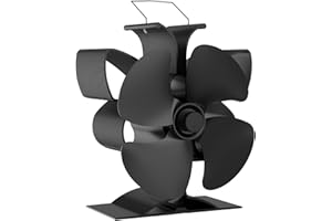 UZIMOO Kaminventilator ohne Strom, 4 Blättern Ofenventilator Kaminbesteck Leiser Betrieb, Holzofenventilator Wärmebetrieben Kamin Ventilator, Hitzebetrieben Ventilator für Holz/Holzbrenner/Kamin