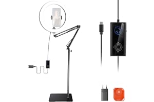 NEEWER RH12 12" 24W Hochleistungs LED Ringlicht Kompatibel mit iPhone 60" Überkopf Faltstativ mit Handyhalterung Ideal für Videoaufnahmen Selfies Make up Streaming, 2900-7000K USB C PD Eingang CRI97+