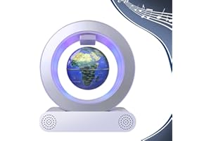 POOJAED Globe à lévitation magnétique avec barre de son Bluetooth, Utilisé pour la décoration de bureau, de la maison et du bureau, un gadget high-tech qui peut être offert comme cadeau de vacances
