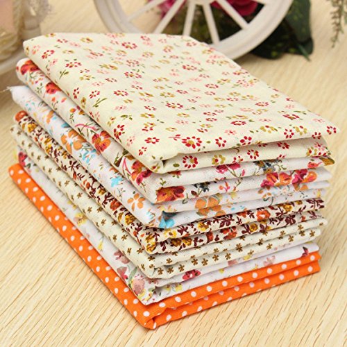 KING DO WAY 7 Stk Stoffpakete Patchwork Stoffe Baumwolle Stoffreste Paket Reste Stoffpakete 50X50cm - 2