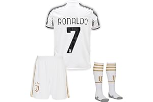 MODAMİT Kinder Trikot Juve Heim Ronaldo #7, Mit Kurz und Socken (128-176 Jahre)