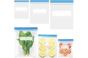 Xmart 70 Pièces Sac Congelation Sac Congélation Zip Reutilisable Plastique Sacs de Congélation pour les Sandwichs Collations à Base de Viande de Fruits et de Légumes (3 Tailles)