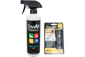 PowAir Pet Urine Detector + Penetrator Spray da 500 ml. | Torcia UV Led e un Neutralizzatore di odori è la soluzione per individuare ed eliminare gli odori cattivi di urina degli animali domestici