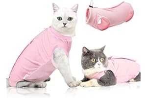 oUUoNNo Wundchirurgie-Wiederherstellungsanzug für Katzen bei Bauchwunden oder Hautkrankheiten, nach der Operation, Pyjama-Anzug, E-Kragen-Alternative für Katzen