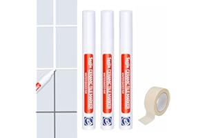 TOULIFLY Stylo de Carrelage, Stylo joint carrelage blanc, Marqueur Joints, 3 Pièces Stylos à Coulis de Réparation de Carrelage pour carrelage mural sol salle de bain et cuisine joint de rénovation carrelage