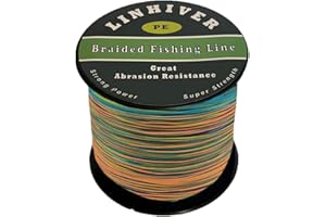 LinHiver lenza da pesca intrecciata, forte forza, grande resistenza all'abrasione, diametro sottile, nessun allungamento, memoria bassa e alta sensibilità(328-547Yards,20-100lb,4-8 fili)