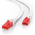 CSL - 1m CAT6 Ethernet LAN Cable - High-Speed Patch Cord - Gigabit RJ45 Network Lead 1000 Mbps - Broadband - Compatible with Raspberry PC Modem Router Patch Panel Smart TV - White