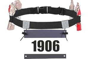 ARADOEA Running Belt Race Number Belt Adjustable Elastic Triathlon Non-Slip Bib Holder with 6 Energy Gel Loops for Triathlon Ironman Marathon Running Time Trials and Cycling, Marathon Belt for Women and Men