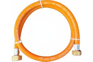 ZaTeChS Tubo per Gas Propan Butan 100cm (1m) | 30 Bar | Ø6,3mm | 21,8" Pollici LKS Attacco rapido | Fino a -30°C | Flessibile | per Campeggio, Barbecue a Gas