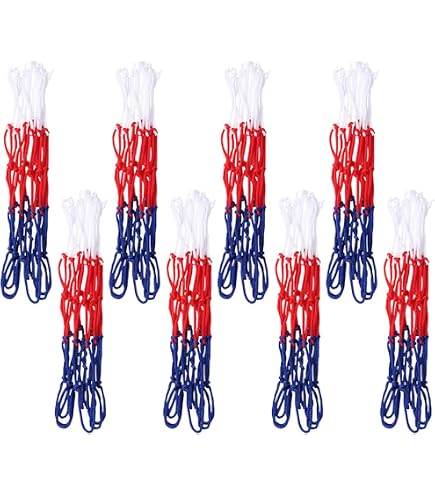 Lot De 2 Filets De Basket Miniatures - Nylon Résistant, 8 Boucles, Pour Paniers De 20 à 26 Cm, Intérieur/extérieur - 14