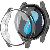 Tagomoon Samsung Galaxy Watch 7 44mm ile Uyumlu Kasa Ve Ekran Koruyucu 360 Tam Koruma Silikon Kılıf (Siyah)