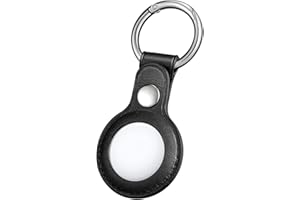 CAPTOR Portachiavi per Apple AirTag 2021, Custodia in Pelle con Gancio, Localizzatore GPS Anti Smarrimento, Cover protettiva (Nero)