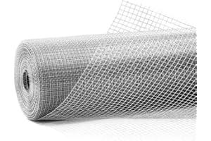 WUEFFE Rete Metallica Zincata maglia mm 6,3 x 6,3 filo mm 0,55 - rete multiuso voliere pollaio conigli animali (mt. 1x5)