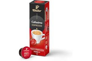 Tchibo Cafissimo Espresso eleganckie kapsułki z kawą, 10 sztuk (espresso, wyraziste z pełnym aromatem), zrównoważony i uczciwy handel