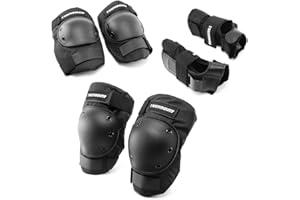 Venom Skateboards Wrist Knee Elbow Pads for Children Kids Youth Boys Girls Teens Adults Scooter Inline Skate Pad Set Protection Gear - Adult / Junior