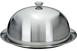 MTS Food Cover Dome Plate Restaurant Stainless Steel Cloche Serving Dish Bell Jar
