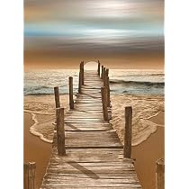 Kit Broderie Point De Croix Estampillé OWN4B – Motif Pont Au Bord De Mer, 11CT 36x46 Cm