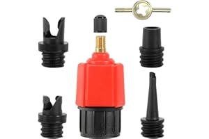 GLQSLQ SUP Adapter für Kompressor, Sup Pumpe Adapter, Stand Up Paddle Board Luftpumpe Adapter, mit 4 Gasdüse Sup Ventil Adapter, für Alle Arten Schlauchboot Kajaks Paddle Board Ventiladapter Zubehör