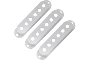Musiclily Pro Plástico Cubierta de Pastilla Single Coil Pickup Covers para Guitarra Eléctrica EE. UU. / México Strat, Blanco (Juego de 3)