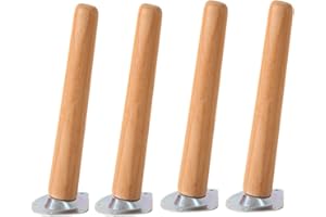 Jolan Patas De Muebles De Madera 10cm 15cm 20cm 30cm 40cm, Patas De Sofá Patas De Armario Patas De Mesa Oblicuas, Pies De Muebles De Repuesto, con Tornillos, Placas De Montaje,Wooden-30cm/11.8in